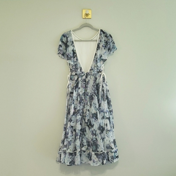 Fame and Partners The Asha Dress 6 Floral Midi Ethereal Wedding Guest Cocktail - Picture 7 of 16